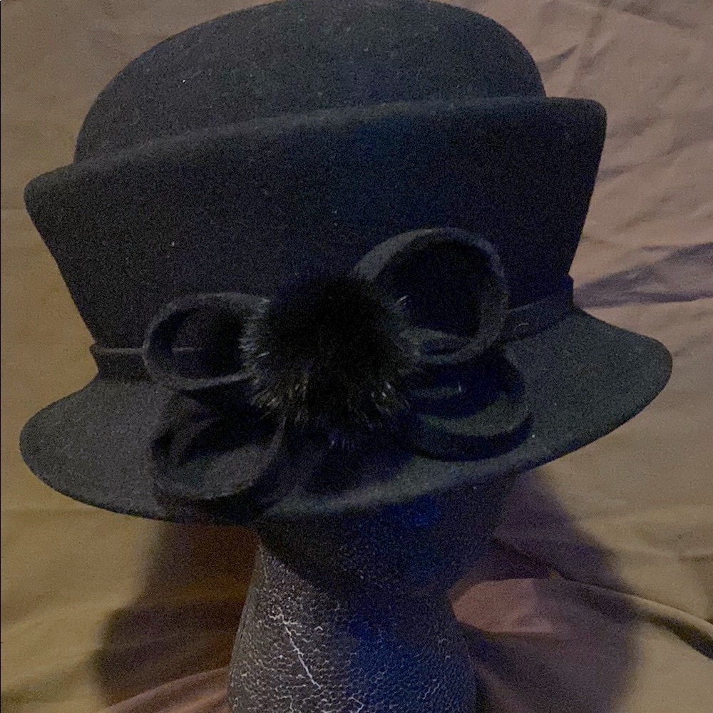 Classic Black Fedora Hat with Wide Brim